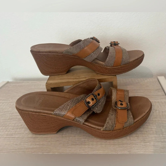 Dansko Jessie Lizard Print Buckle Leather Slide Sandals Comfort 40 US 9.5 - Picture 1 of 13